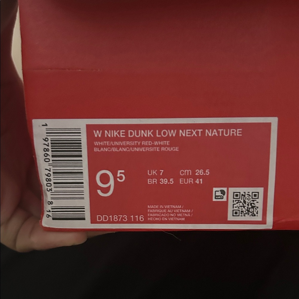 Nike Dunk Low Next Nature Red and White Sneakers